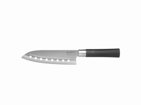 BergHOFF Essentials 7" Stainless Steel Santoku Knife with Holes Food Storage,Kitchen Storage