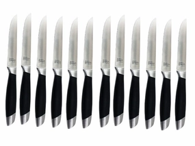 BergHOFF Essentials Geminis 12Pc Stainless Steel Steak Knife Set, 4.75" Food Storage,Kitchen Storage