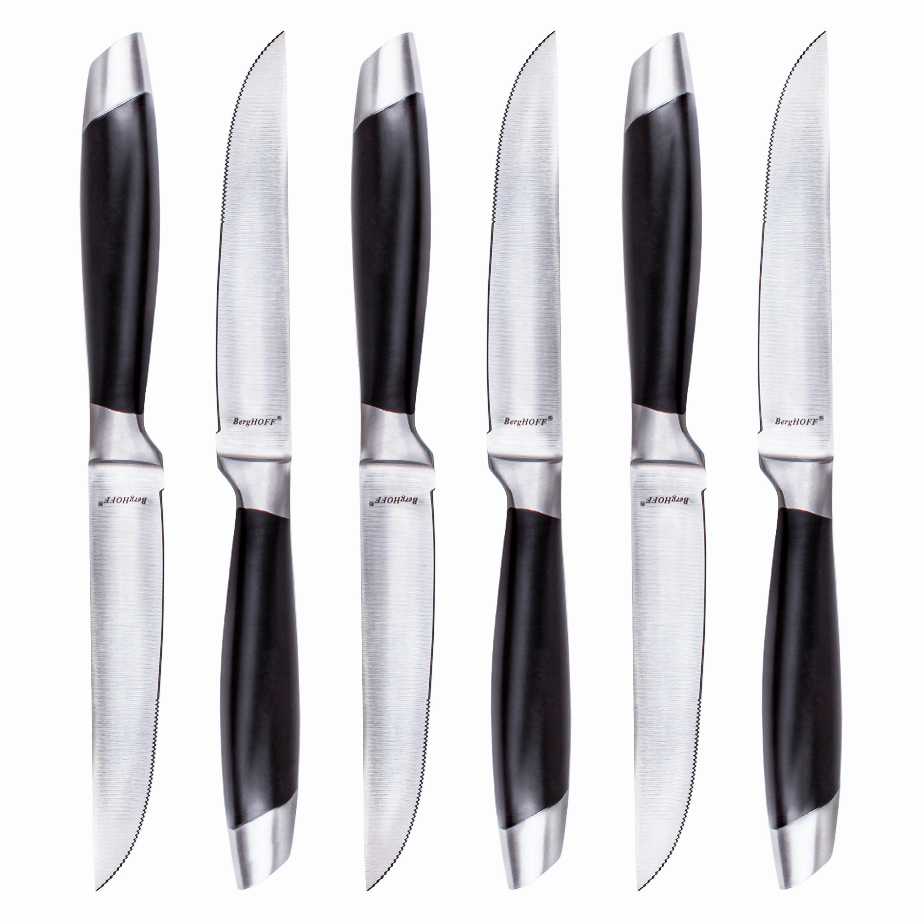 BergHOFF Essentials Geminis 4.75" Stainless Steel Steak Knife, Set of 6 Food Storage,Kitchen Storage