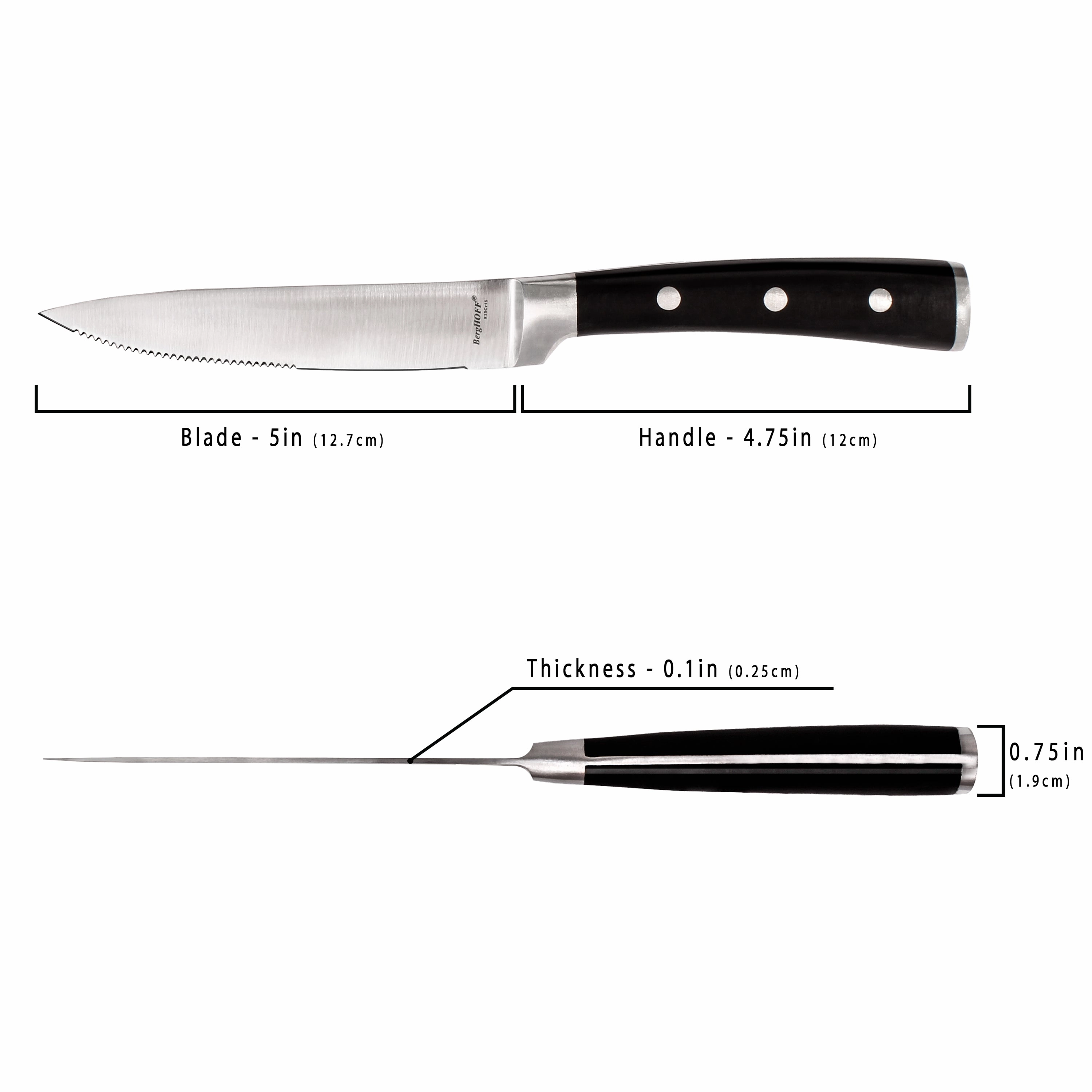 BergHOFF Essentials Stainless Steel 4Pc Steak Knife Set 5"