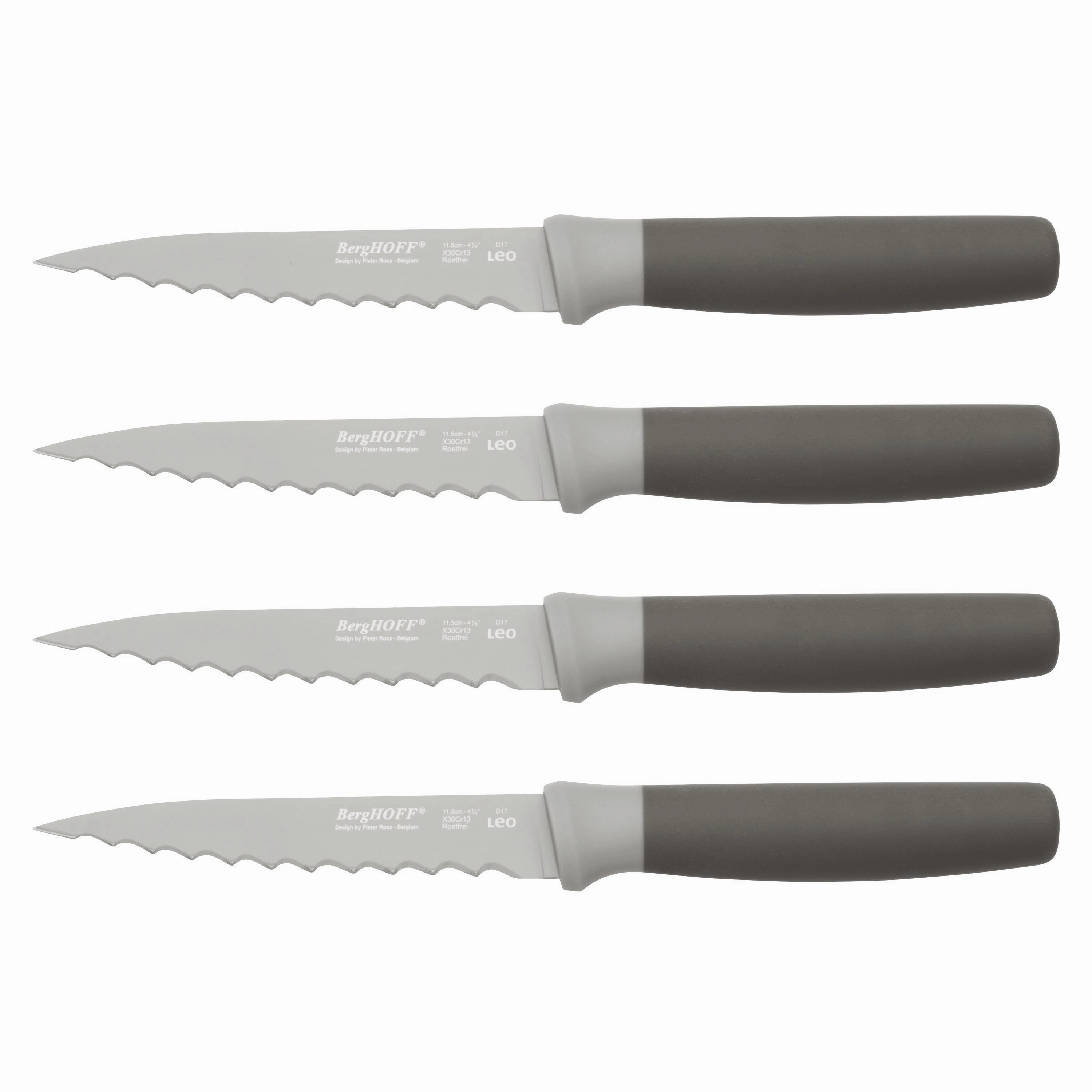 BergHOFF Leo 12pc Stainless Steel Serrated Steak Knives 4.5"