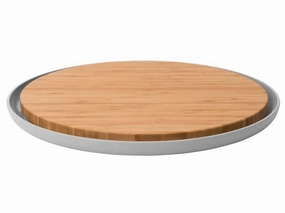 BergHOFF Leo 14.25" Bamboo Cutting Board with Plate, Grey Food Storage,Kitchen Storage