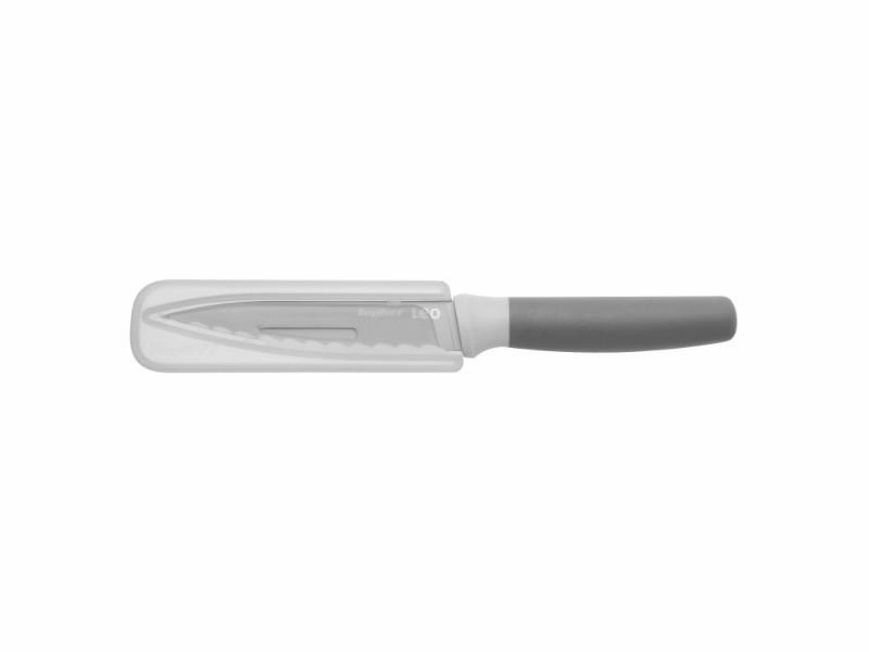 BergHOFF Leo 4.5" Stainless Steel Serrated Utility Knife, Gray Food Storage,Kitchen Storage