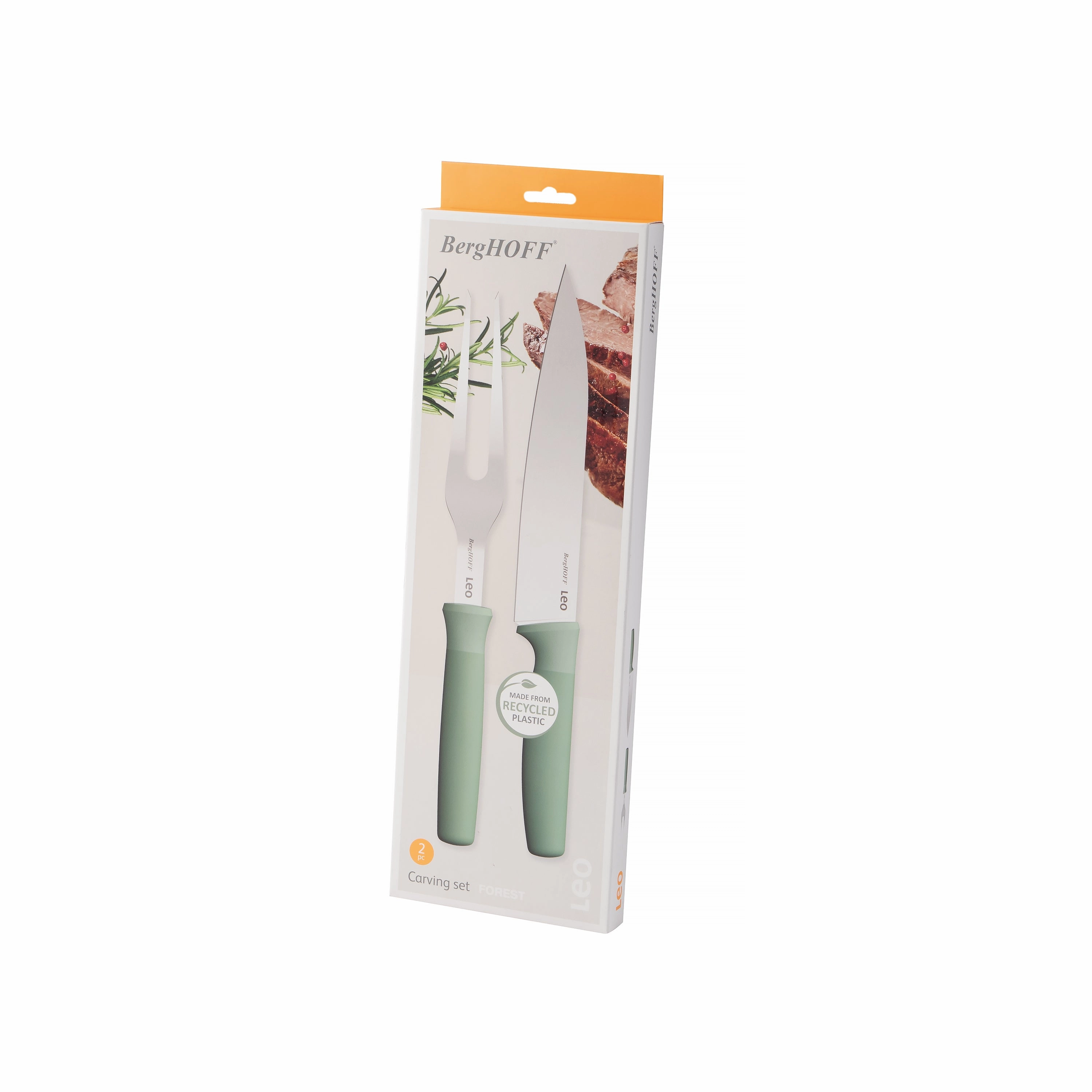 BergHOFF Leo Forest Stainless Steel 2Pc Carving Set, Recycled Material