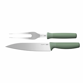 BergHOFF Leo Forest Stainless Steel 2Pc Carving Set, Recycled Material Food Storage,Kitchen Storage