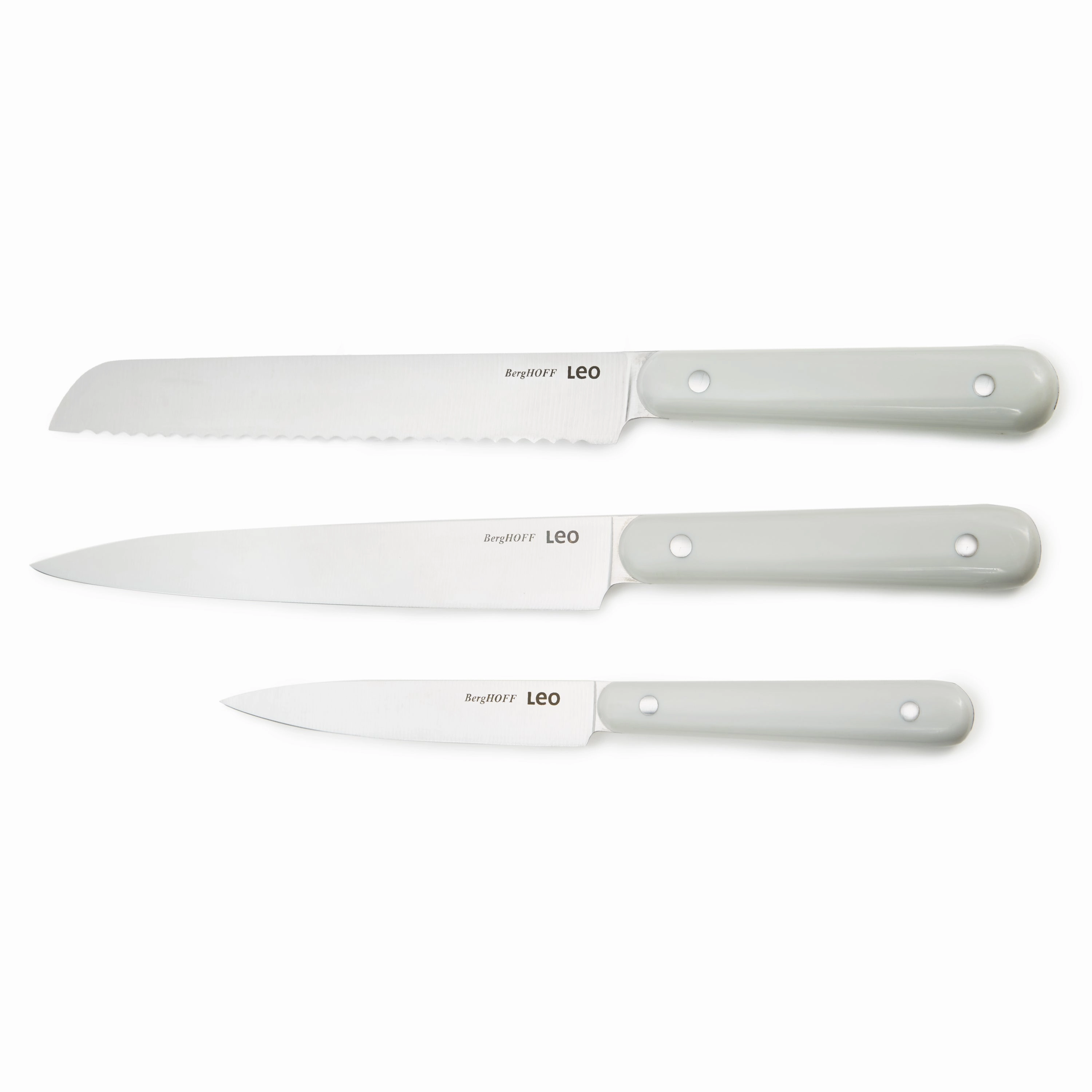 BergHOFF Leo Spirit 3Pc Cutlery Set, Stainless Steel Blades Food Storage,Kitchen Storage