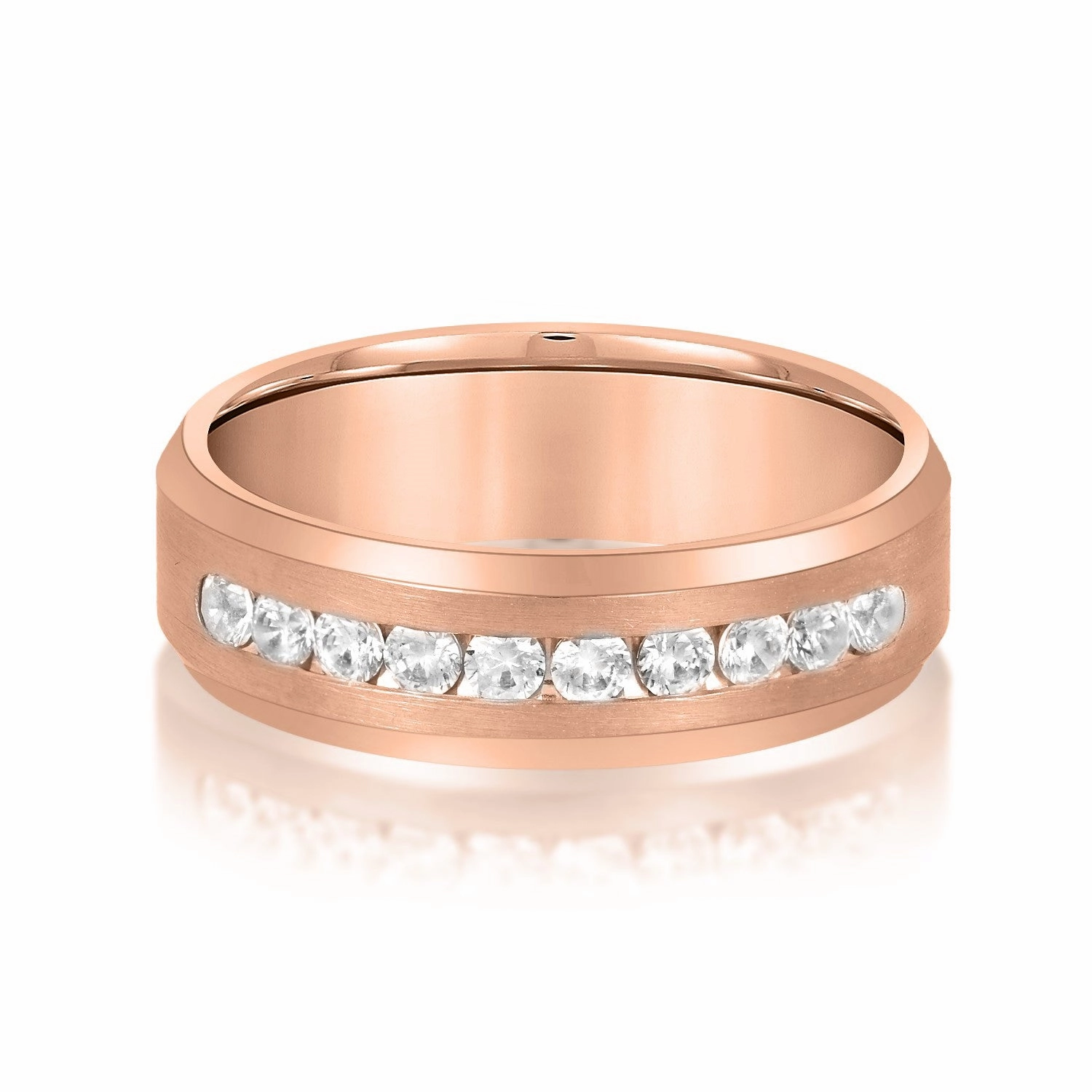 Beveled Channel Set Diamond Men's Band