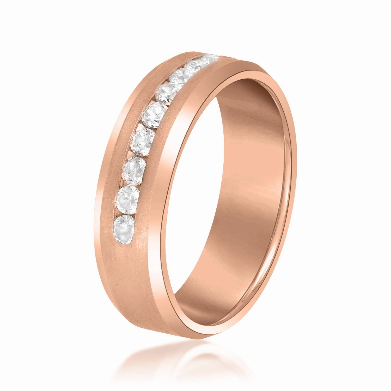 Beveled Channel Set Diamond Men's Band
