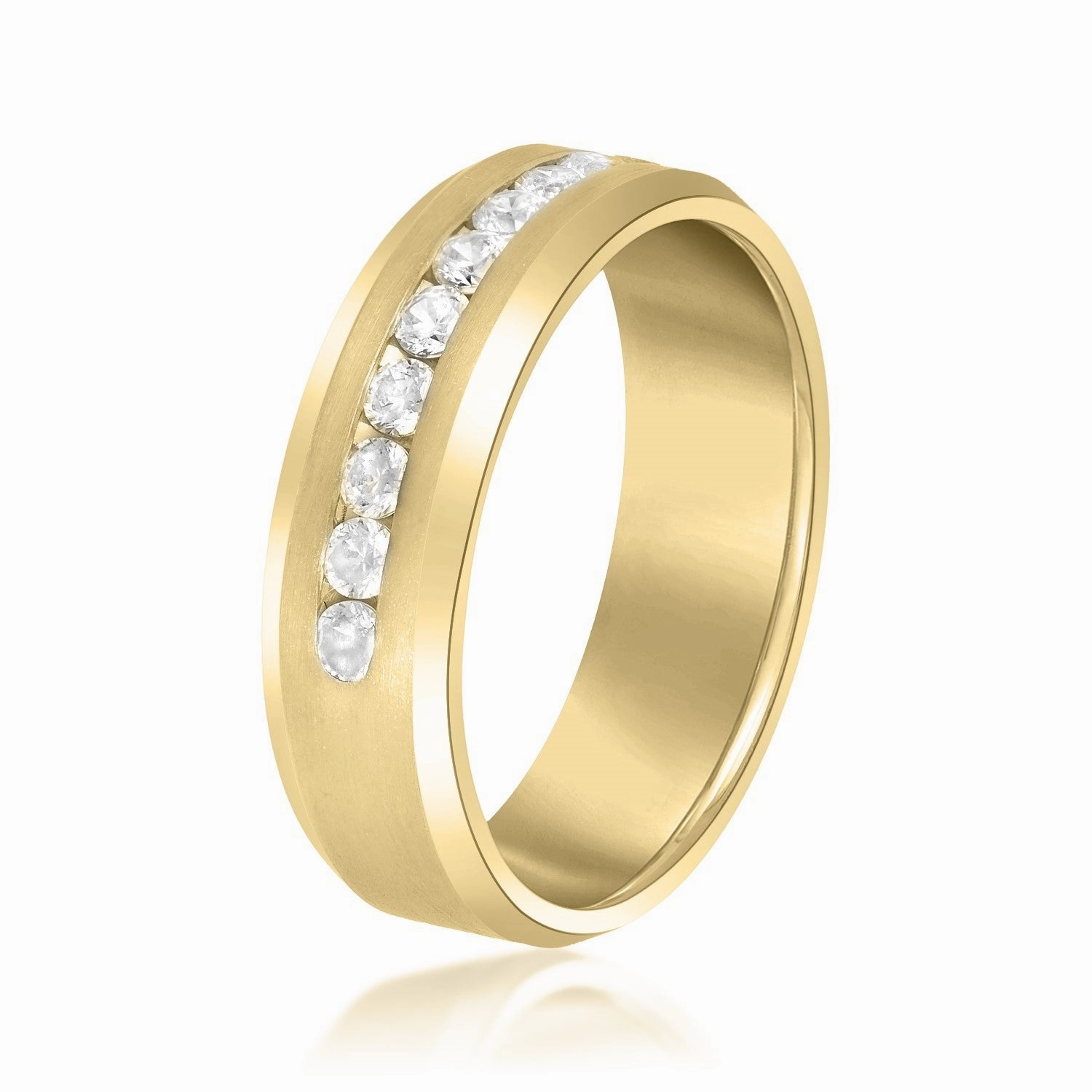 Beveled Channel Set Diamond Men's Band