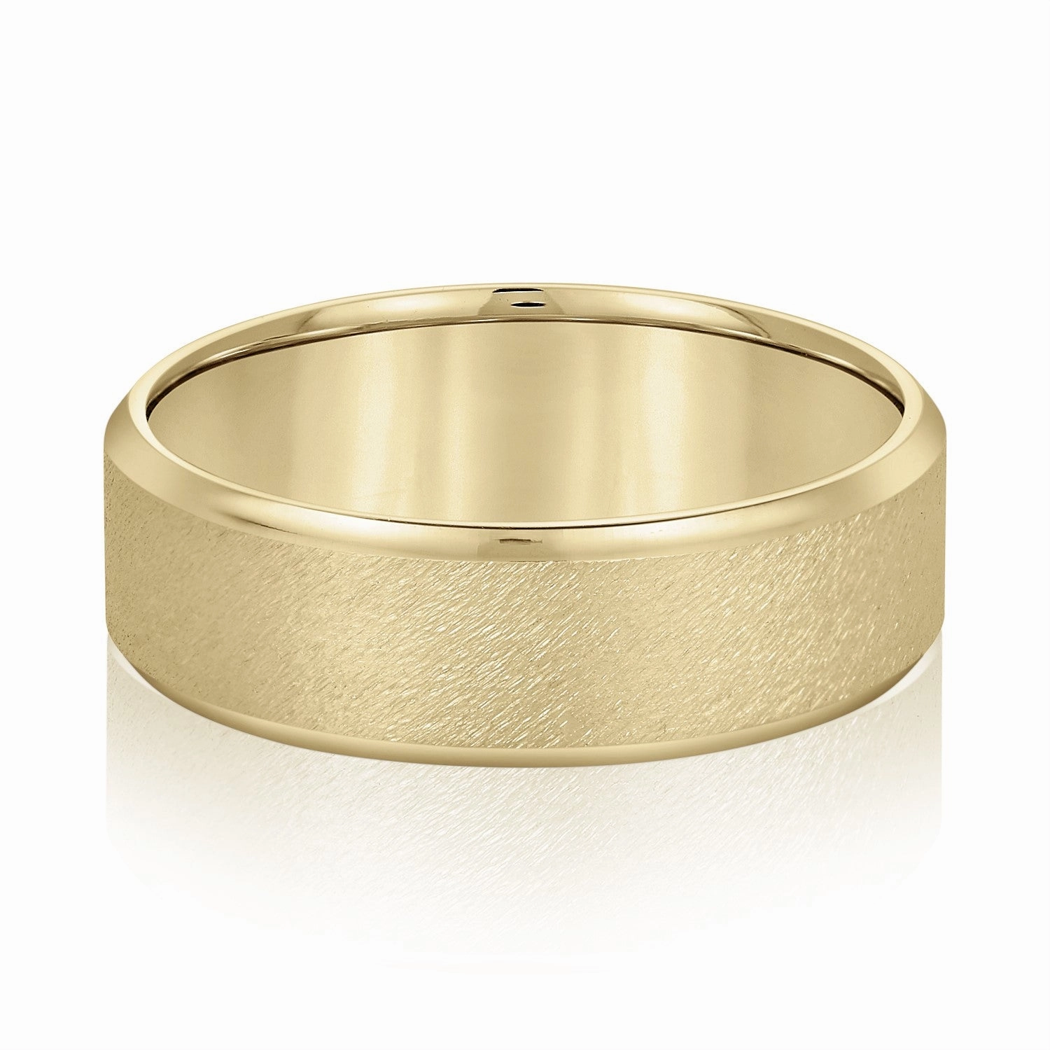 Beveled Edge Comfort Fit Sandblasted Finish Men's Band