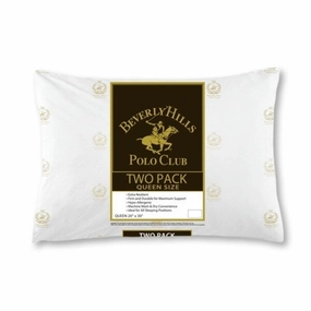 Beverly Hills Polo Club Metallic Logo Fiber Pillow Twin Pack pillows,bed pillow,sleeping cushion