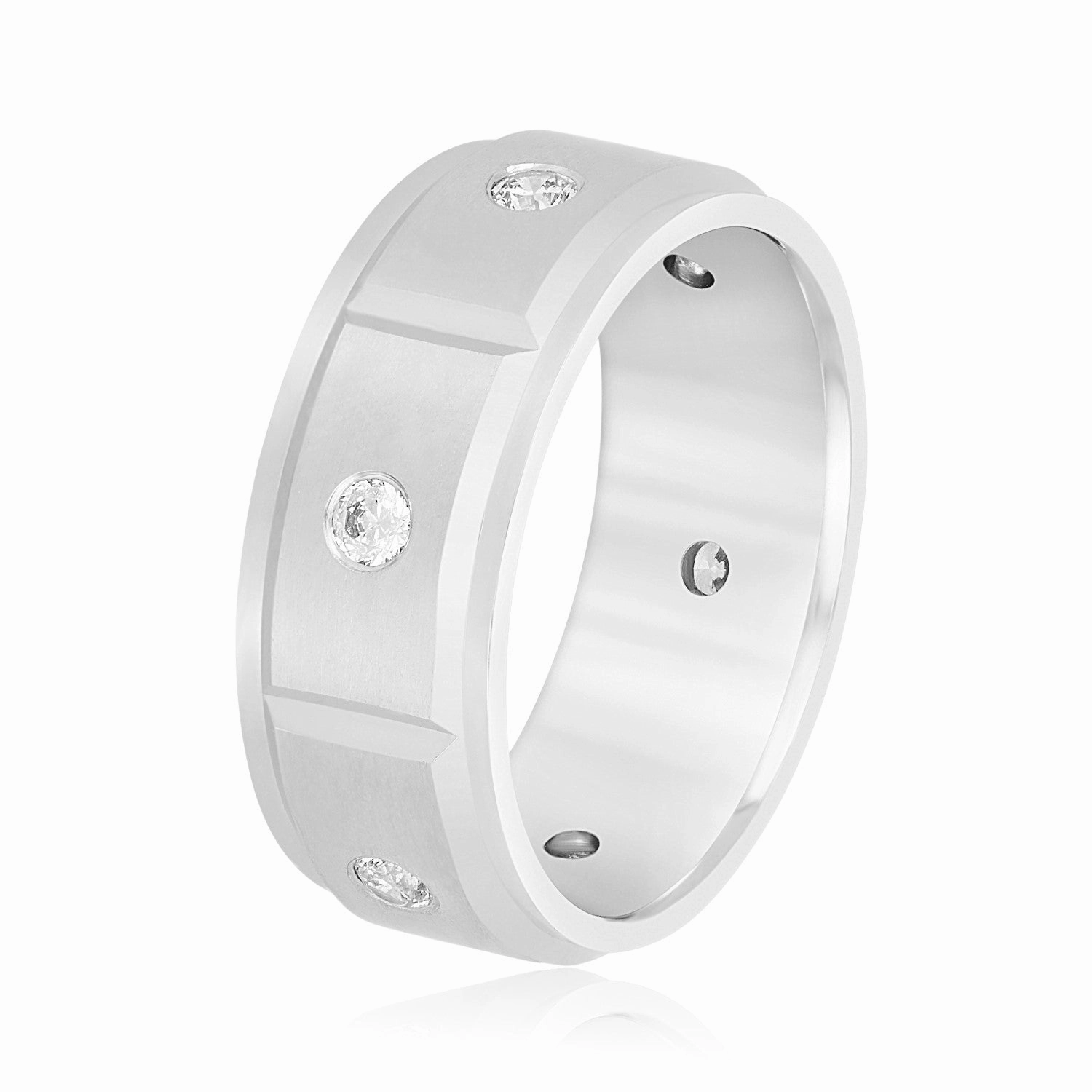 Bezel Set Diamond Men's Band
