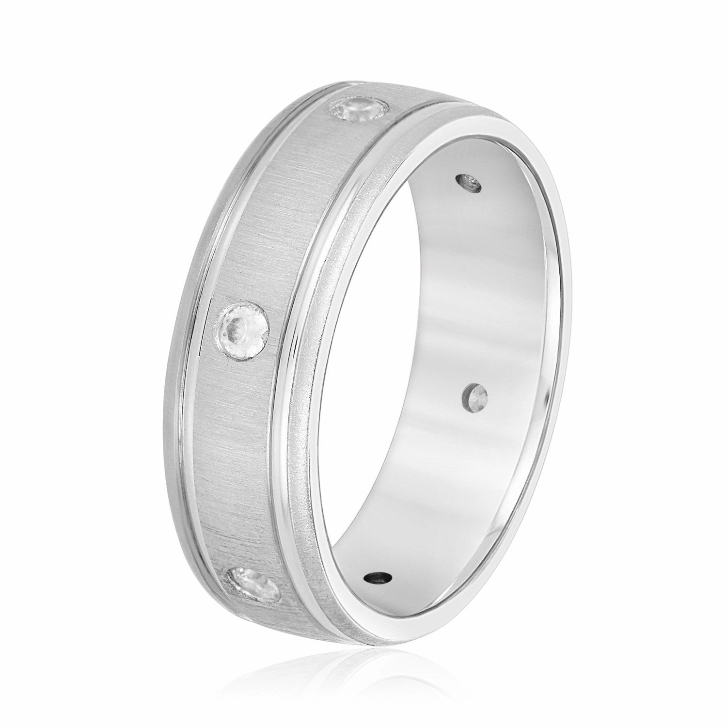 Bezel Set Diamond Men's Wedding Band