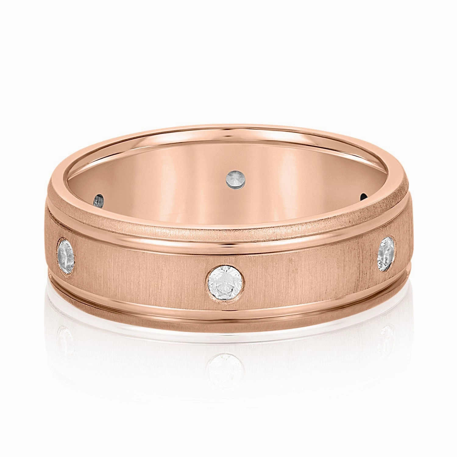 Bezel Set Diamond Men's Wedding Band
