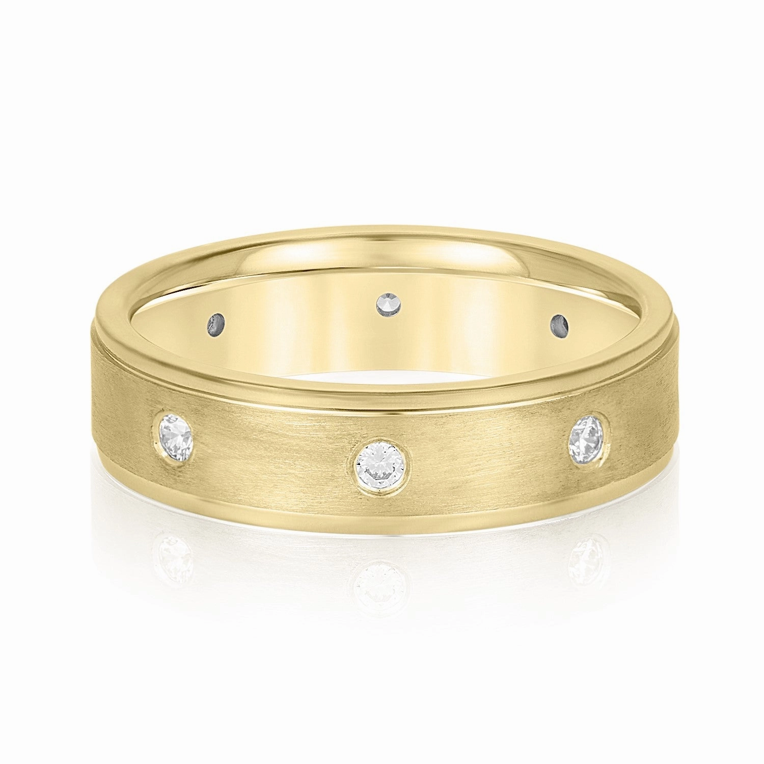 Bezel Set Diamond Men's Wedding Band
