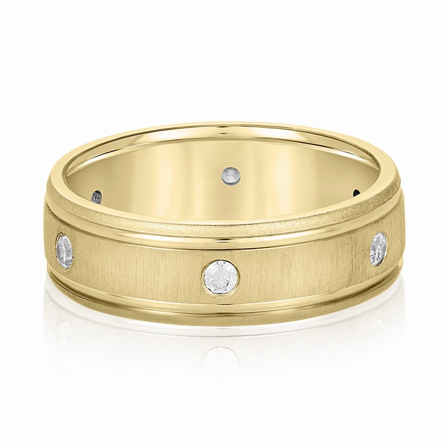 Bezel Set Diamond Men's Wedding Band