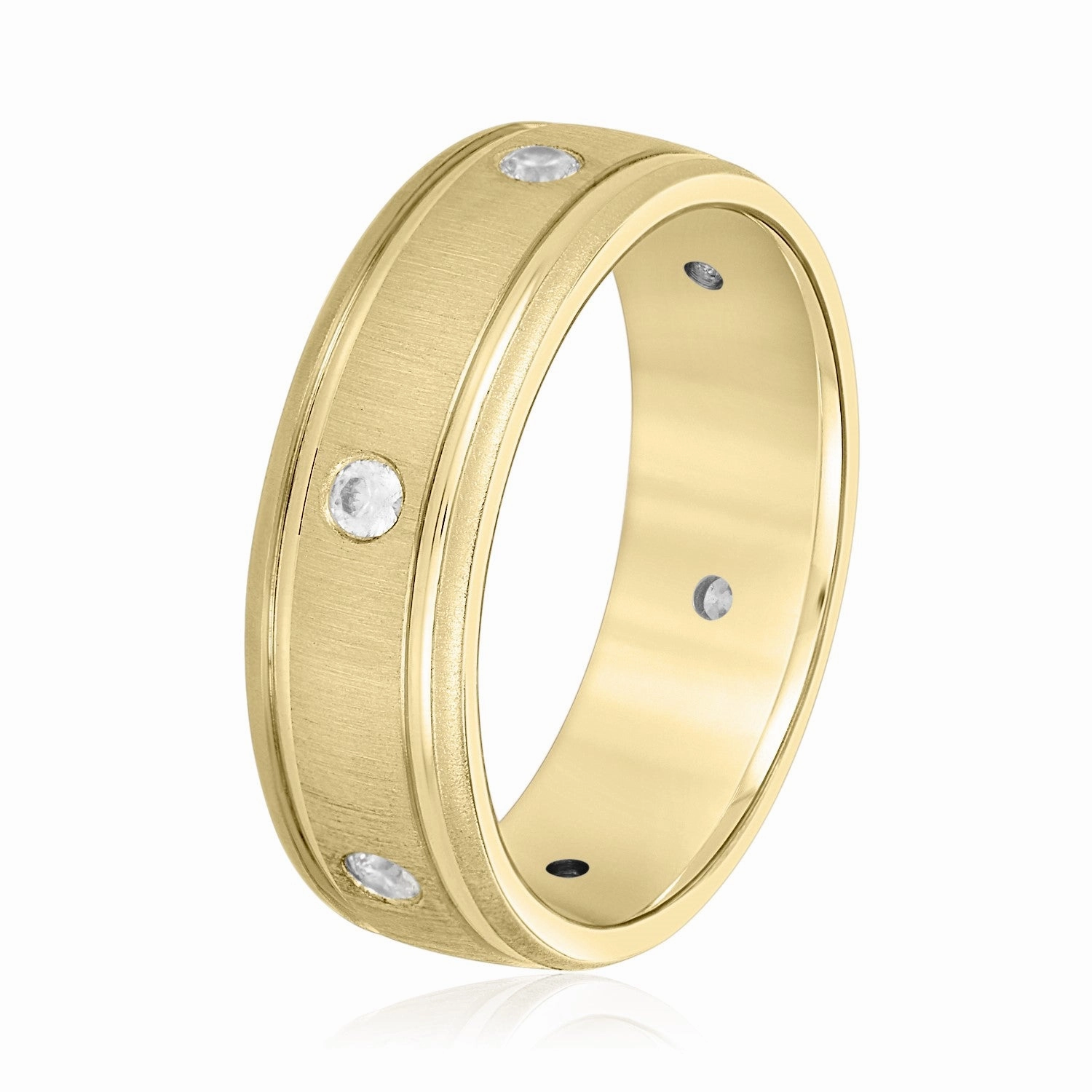 Bezel Set Diamond Men's Wedding Band