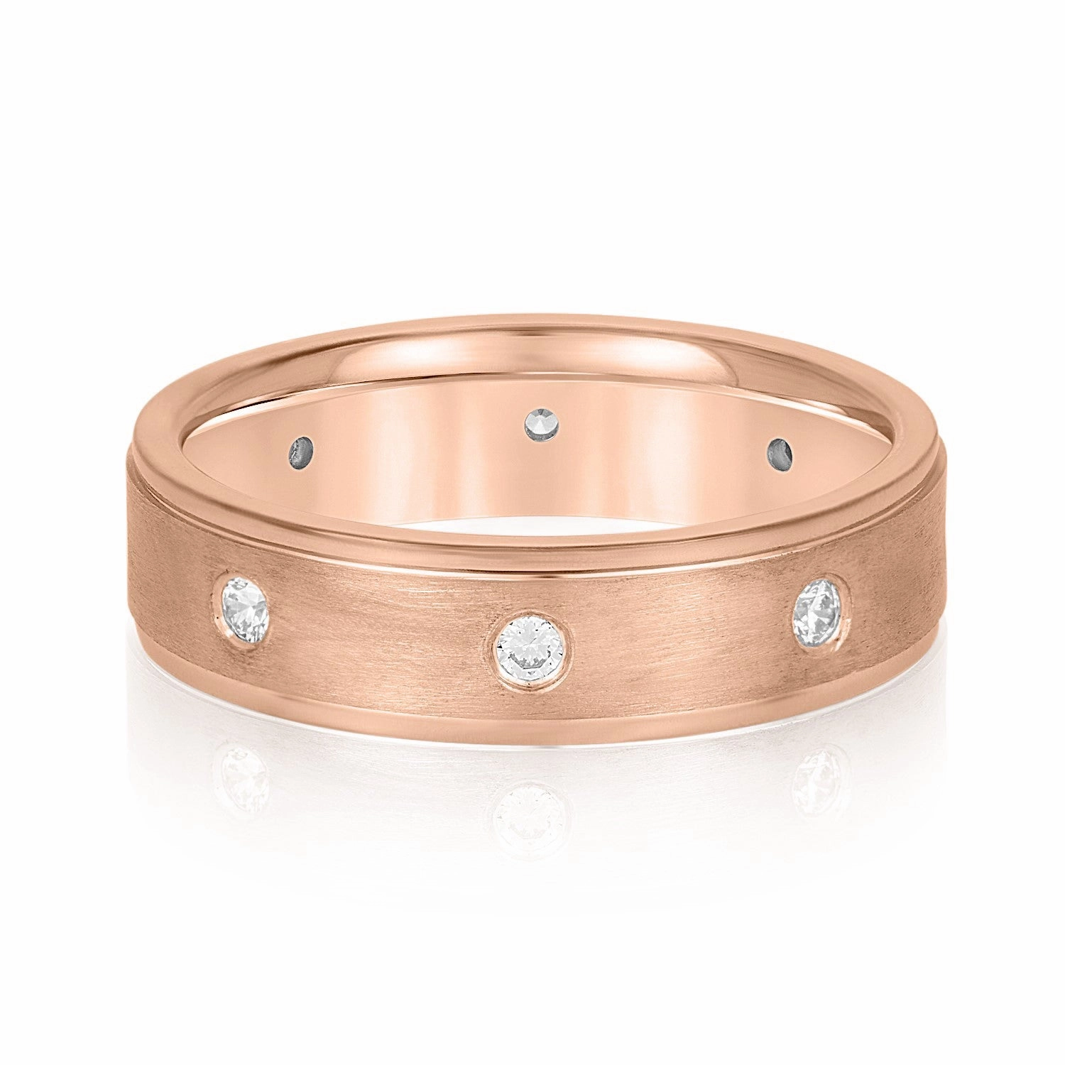 Bezel Set Diamond Men's Wedding Band