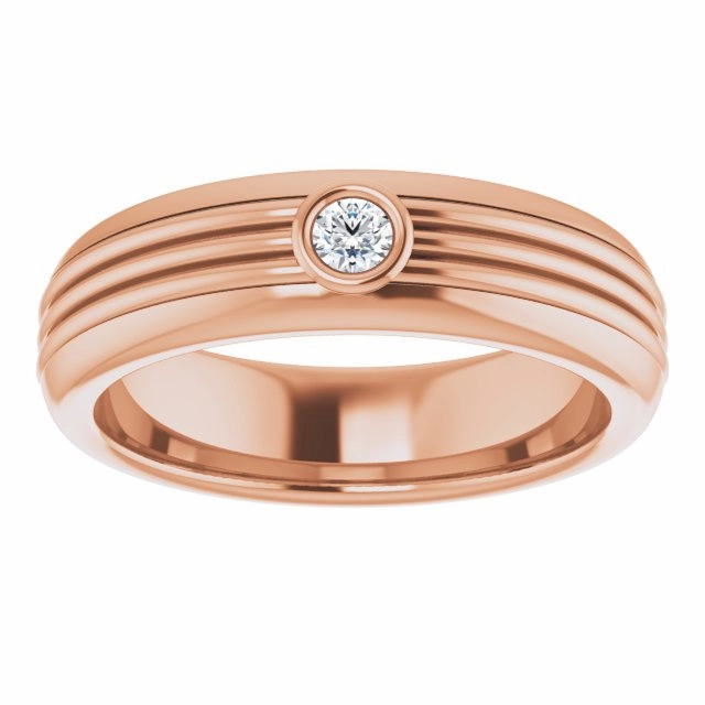 Bezel Set Single Diamond Men's Band