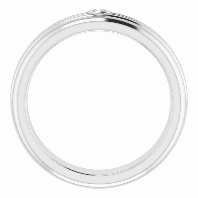 Bezel Set Single Diamond Men's Band
