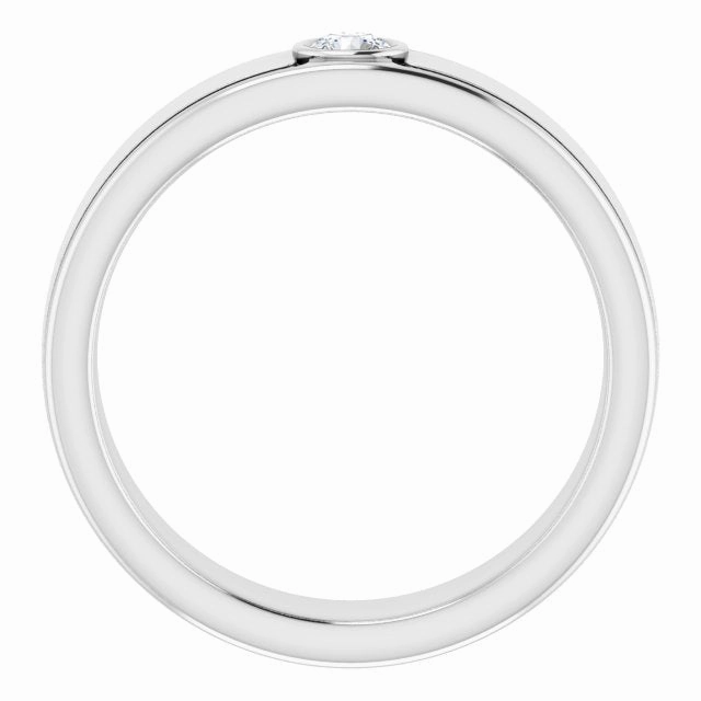 Bezel Set Single Round Diamond Men's Ring