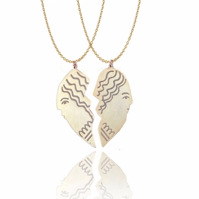 Bff Face Necklaces- 18k Gold-plated
