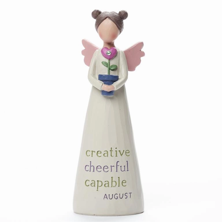 Birthstone Angel 5.25" Figurine August Creative Cheerful Capable Decorative Mirror,Home Decor Mirror