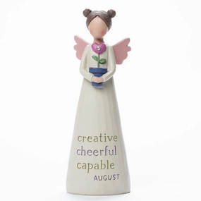 Birthstone Angel 5.25" Figurine August Creative Cheerful Capable Decorative Mirror,Home Decor Mirror