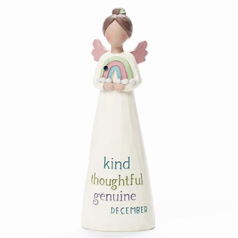 Birthstone Angel 5.25" Figurine December Kind Thoughtful Genuine Decorative Mirror,Home Decor Mirror