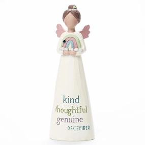 Birthstone Angel 5.25" Figurine December Kind Thoughtful Genuine Decorative Mirror,Home Decor Mirror
