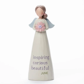 Birthstone Angel 5.25" Figurine June Inspiring Curious Beautiful Decorative Mirror,Home Decor Mirror