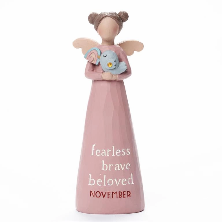 Birthstone Angel 5.25" Figurine November Fearless Brave Beloved Decorative Mirror,Home Decor Mirror
