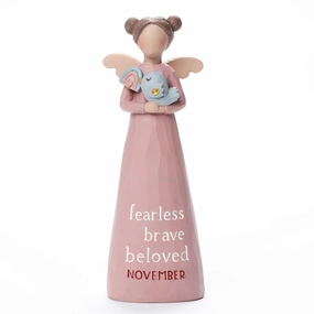 Birthstone Angel 5.25" Figurine November Fearless Brave Beloved Decorative Mirror,Home Decor Mirror