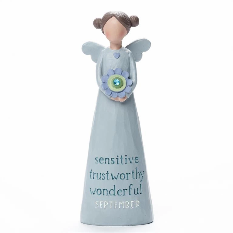 Birthstone Angel 5.25" Figurine September Sensitive Trustworthy Wonderful Decorative Mirror,Home Decor Mirror