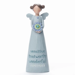Birthstone Angel 5.25" Figurine September Sensitive Trustworthy Wonderful Decorative Mirror,Home Decor Mirror