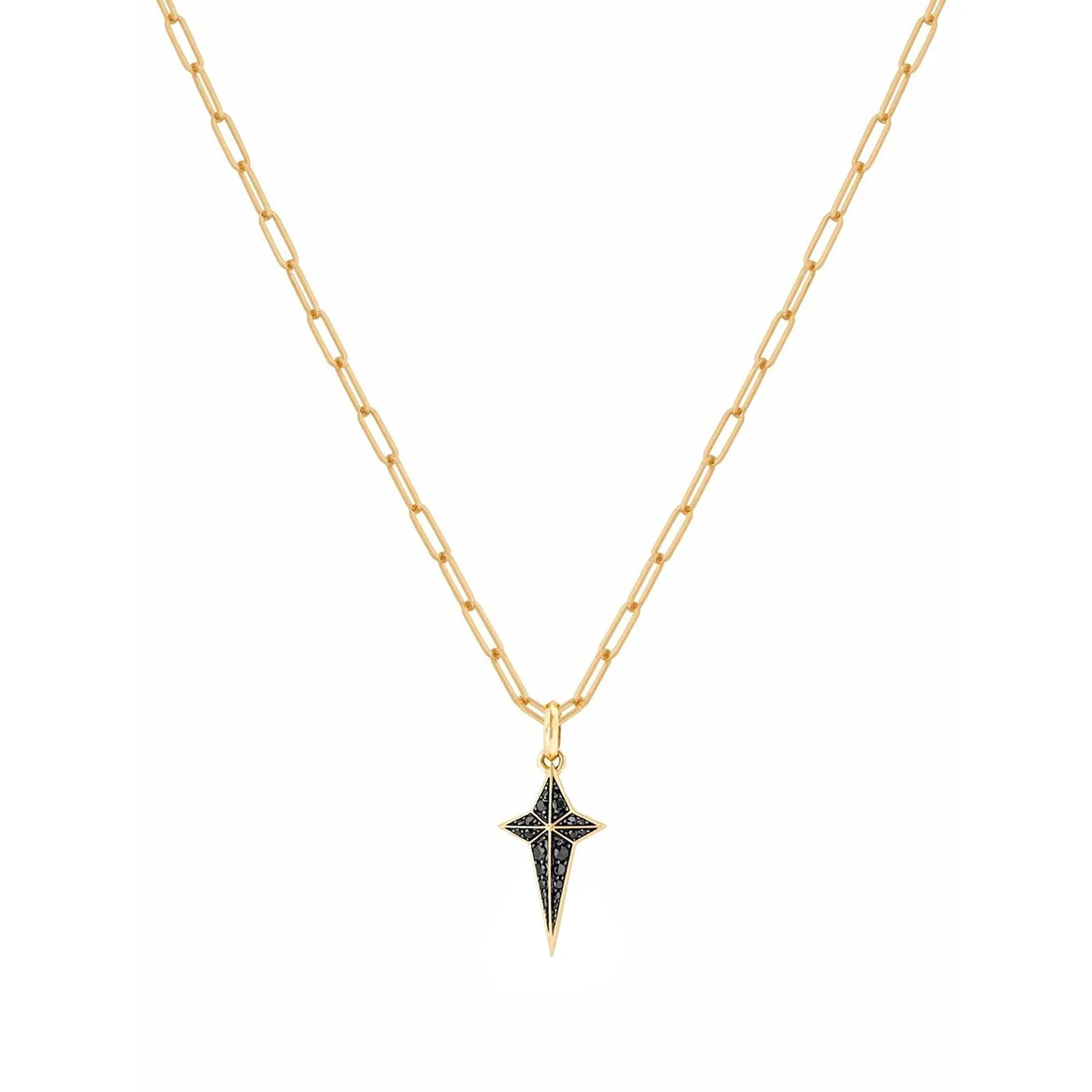 Bitcross Pav Pendant with Black Diamonds