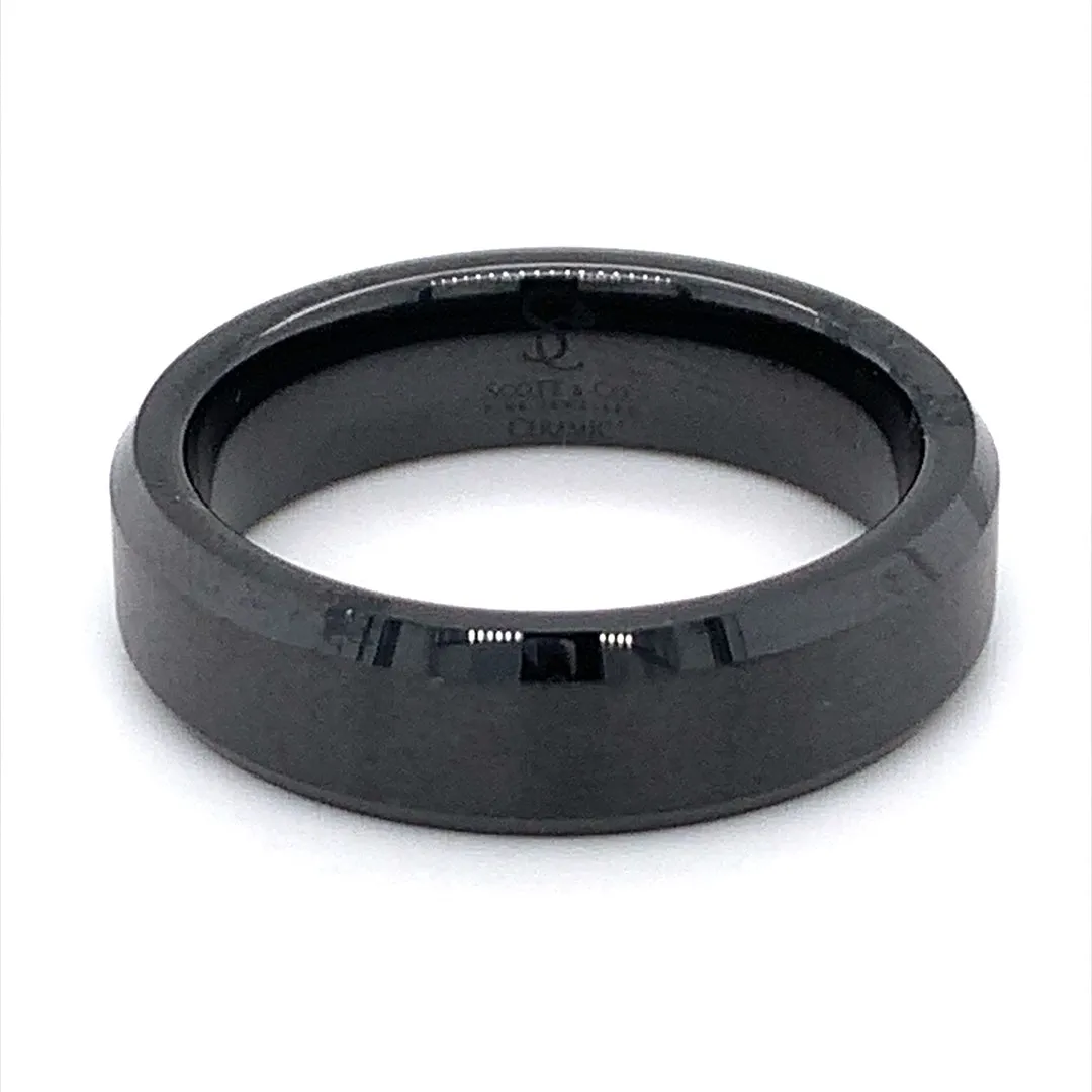 Black Ceramic Black Wedding Band