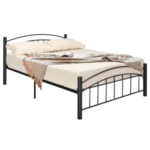 Black Modern Platform Bed with Headboard and Footboard | Metal Bed Frame bed frame, queen bed