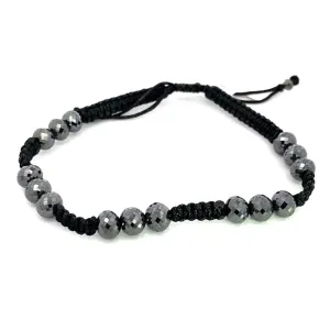 Black Silk Black Diamond Beaded Bracelet