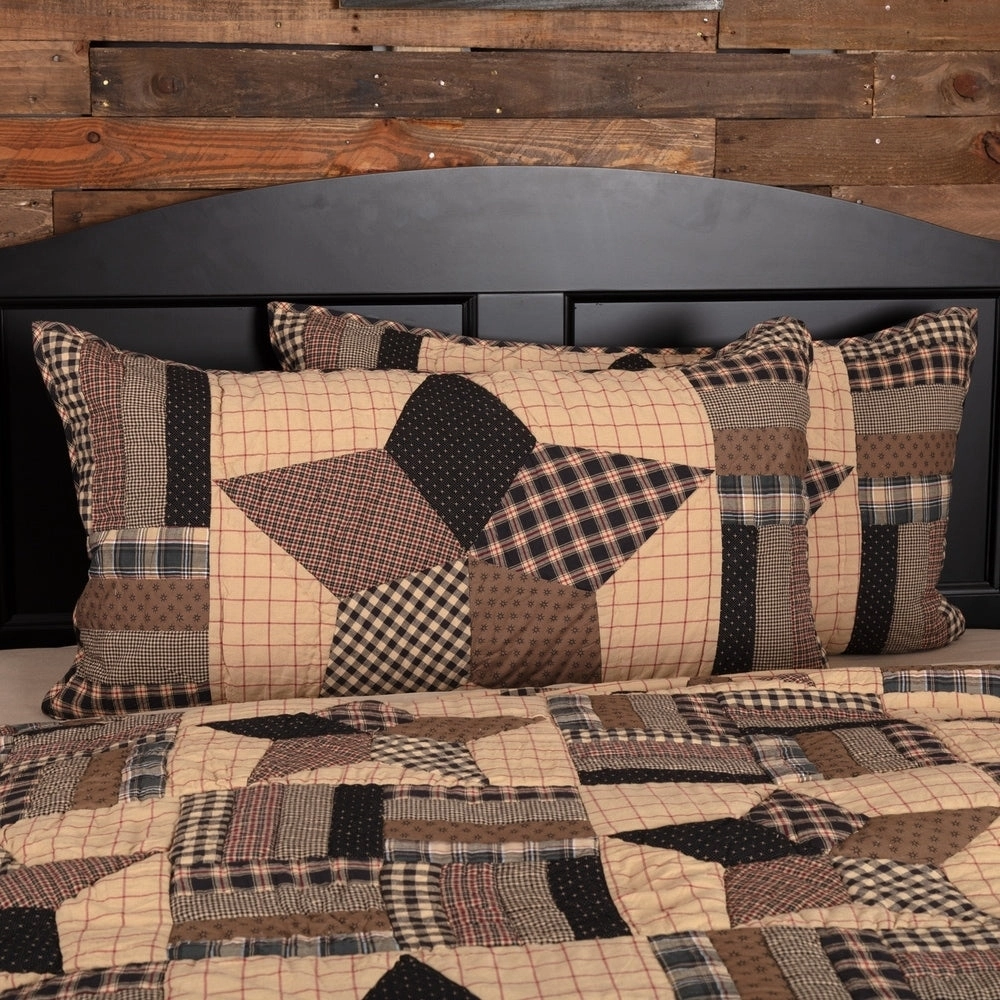 Black Americana Bedding VHC Bingham Star Sham Cotton Star Patchwork pillowcases,cotton pillow covers,bed linen