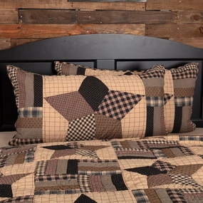 Black Americana Bedding VHC Bingham Star Sham Cotton Star Patchwork pillowcases,cotton pillow covers,bed linen