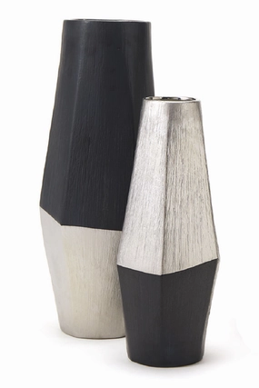 Black & Silver Ceramic Vase - S | Liang & Eimil Diamond II Vase,Glass Vase