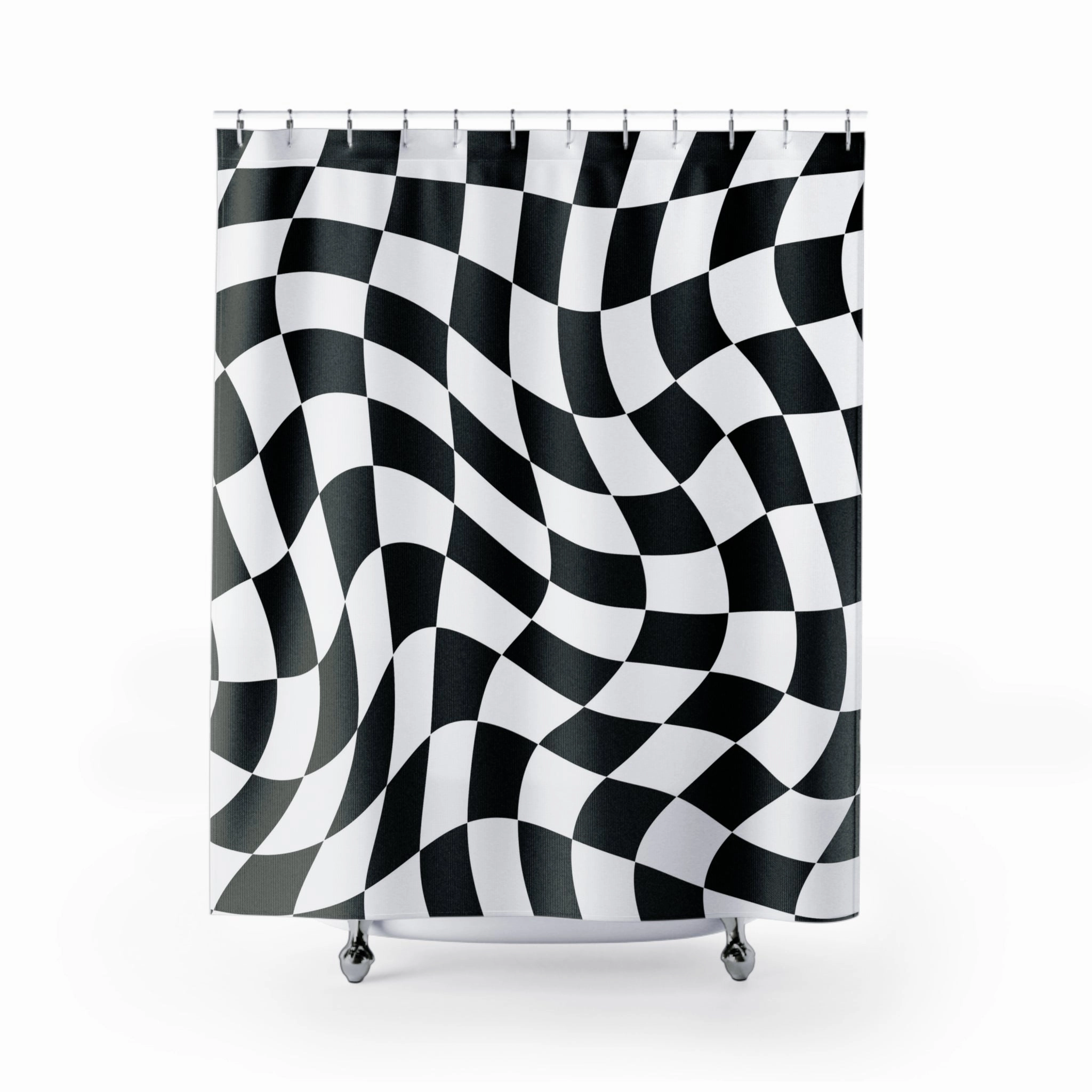 Black and White Shower Curtain |  Fabric Bath Curtain Lighting,Home Lighting