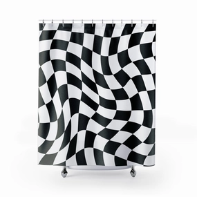 Black and White Shower Curtain |  Fabric Bath Curtain Lighting,Home Lighting
