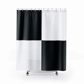 Black and White Shower Curtain | Geometric Color Blocks Lighting,Home Lighting