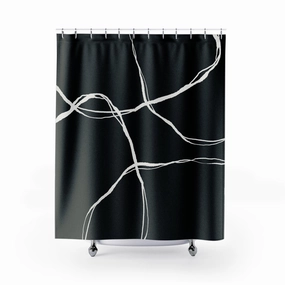 Black and White shower curtain | Modern Minimalist Bathroom Lighting,Home Lighting