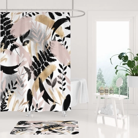Black Blush Pink Abstract, Floral shower curtain Lighting,Home Lighting