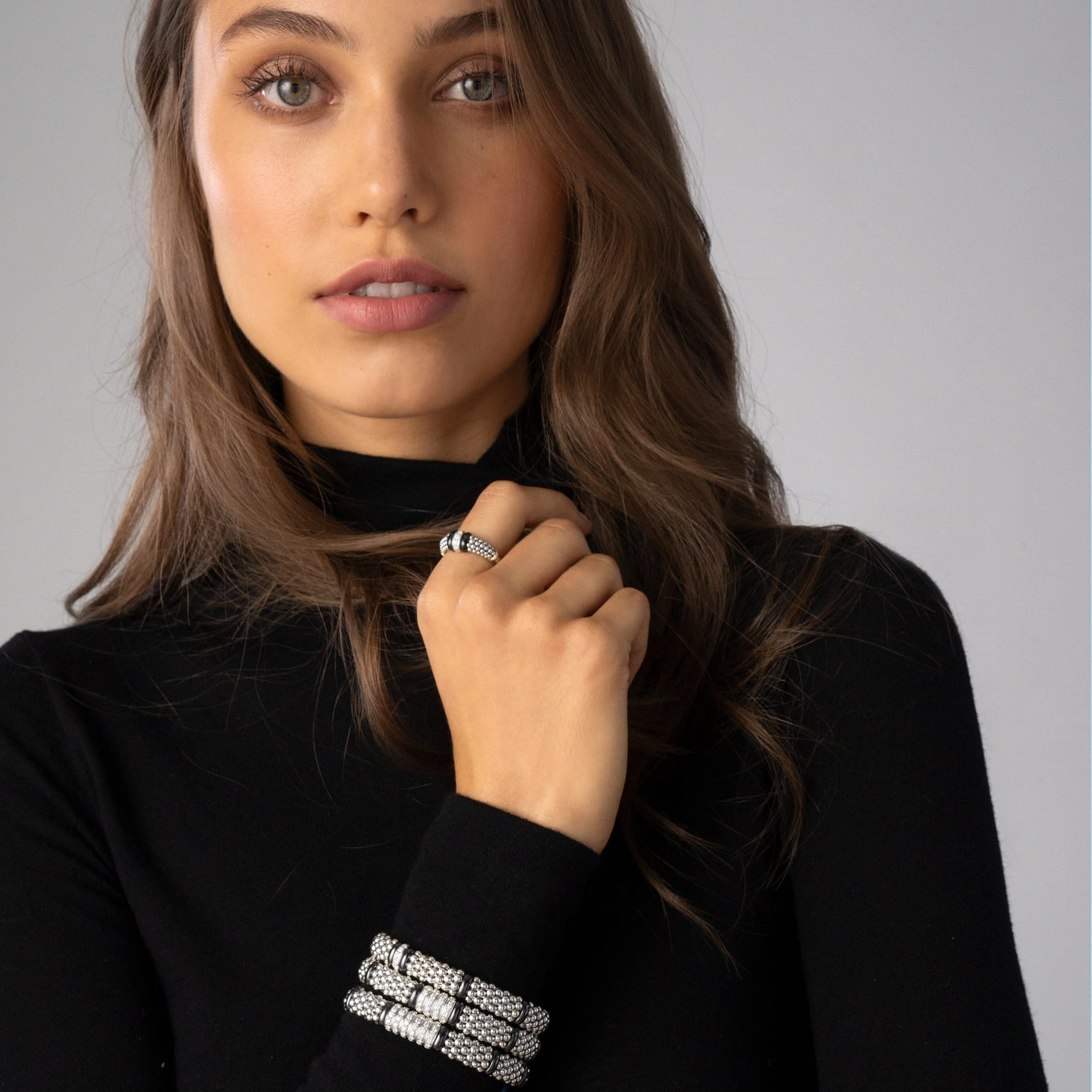 Black Caviar Black Ceramic and Caviar Diamond Ring