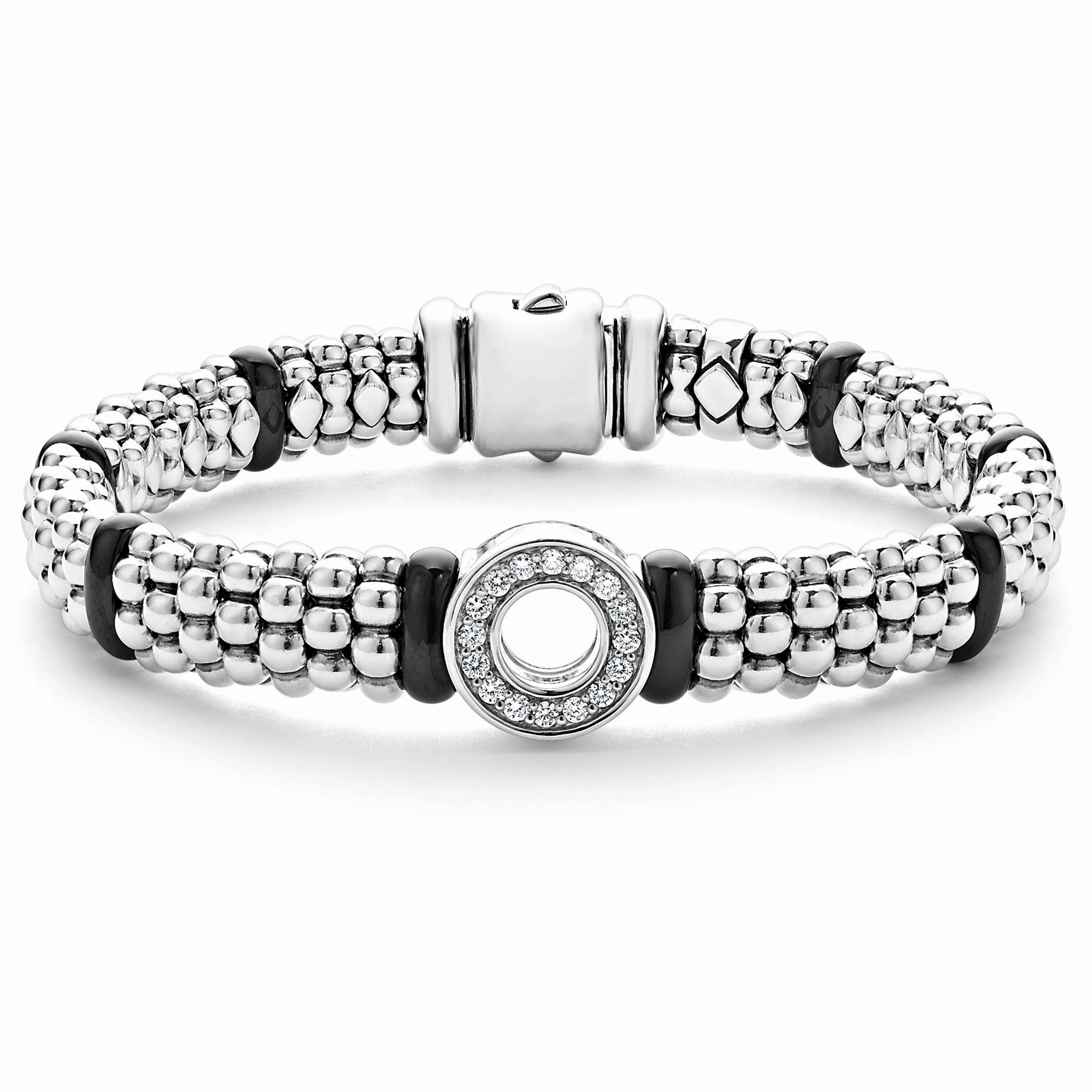 Black Caviar Black Ceramic and Diamond Circle Bracelet | 9mm