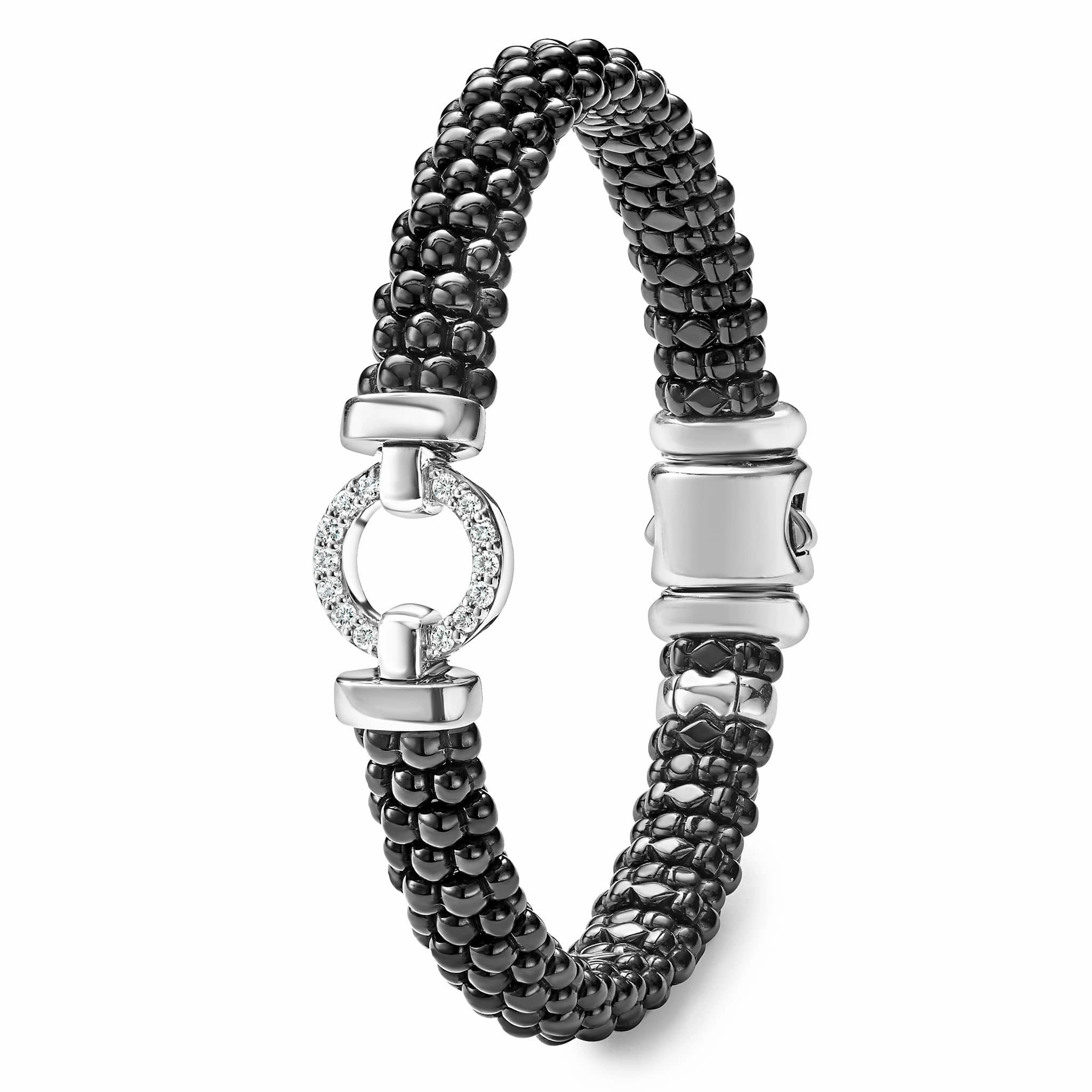 Black Caviar Black Ceramic Diamond Circle Bracelet | 9mm